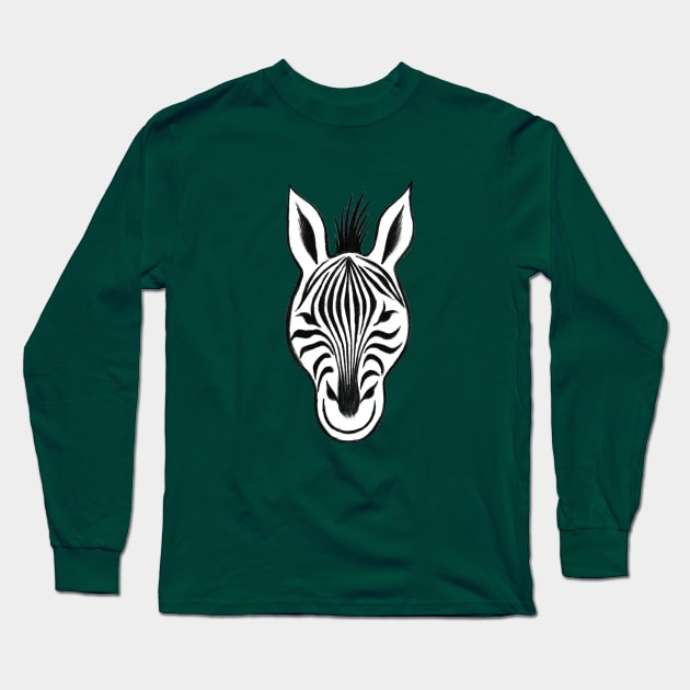 Zebra Long Sleeve T-Shirt by annalloyd